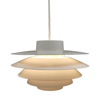 Vintage Danish Verona Lamp in White Lacquer by Svend Middelboe for Nordisk Solar Company, 1980s For Sale