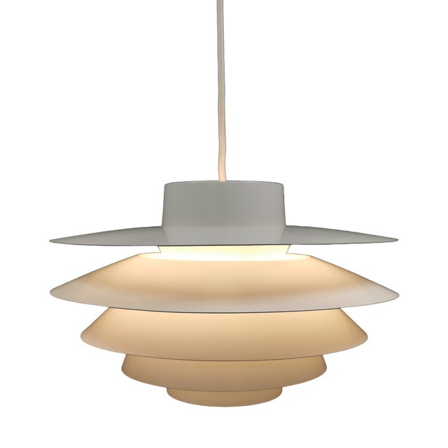 Vintage Danish Verona Lamp in White Lacquer by Svend Middelboe for Nordisk Solar Company, 1980s For Sale