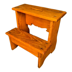 American Country Bed Steps in Ash Wood, Circa 1890