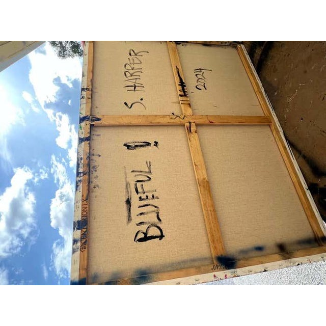 Scott Harper Mixed Media Painting titled “Blueful.” 30 x 40 2024 For Sale - Image 4 of 5