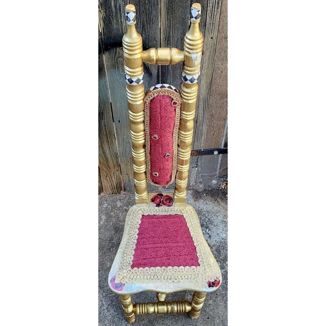 Victorian Antique Whimsical "Alice in Wonderland" Avant-Garde Victorian Spool Chair For Sale - Image 3 of 7