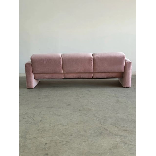 Lavender 1980s Post Modern Sofa in Lilac For Sale - Image 8 of 11