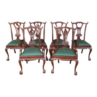 ​Set of 6 20th Century Mahogany Chippendale Ball & Claw Dining Chairs For Sale