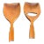Modernist Design Haitian Wood Salad Server Set For Sale