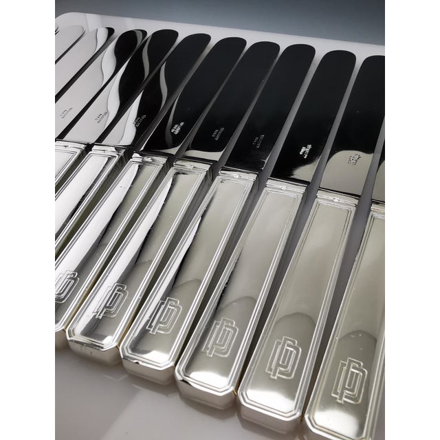 Silver Silver Minerva Table Knives by V. Bizouard for Tetard, 1920s, Set of 12 For Sale - Image 8 of 14