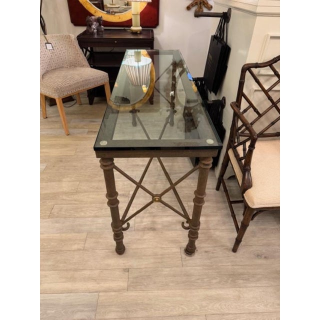 1980s Giacometti Inspired Iron Console With Snake Detail For Sale - Image 4 of 7