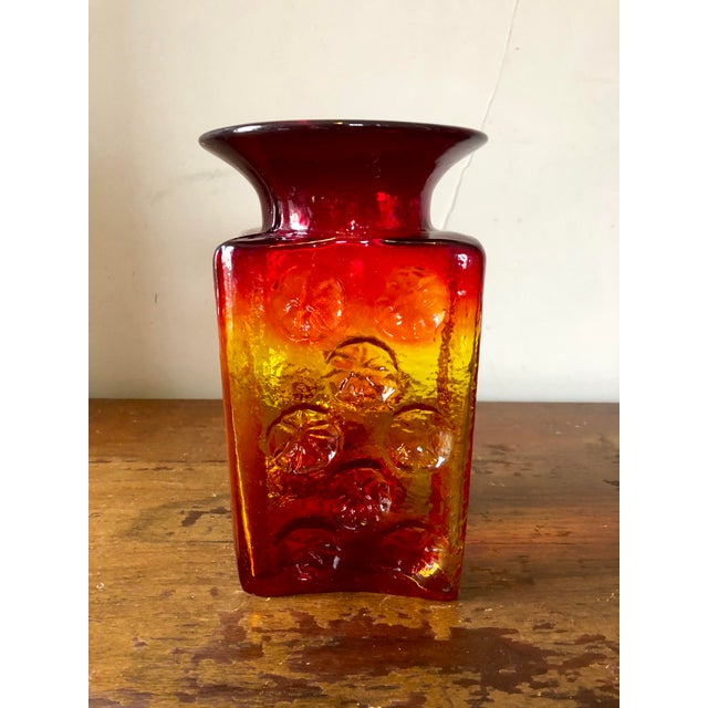 Mid Century Joel Myers for Blenko Amberina Pinwheel Vase Chairish