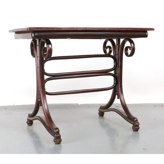 Art Nouveau Vintage Art Nouveau J. & J. Kohn Beech Bentwood Table For Sale - Image 3 of 14