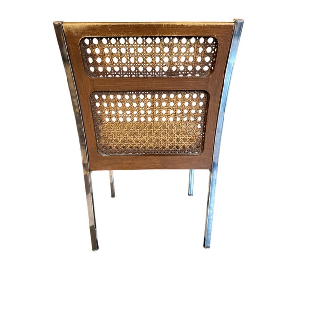 Mid-Century Modern 1960s Mid-Century Modern Faux Cane and Chrome Howell Dining Chairs - Set of 6 For Sale - Image 3 of 12