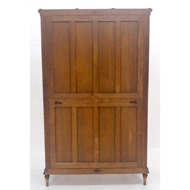 Mint Fine French Carved Burl Satin Wood Beveled Mirror Door Armoire Wardrobe For Sale - Image 6 of 15