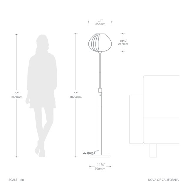 Metal Bloom Torchiere Floor Lamp 72" H - Satin Nickel, White Satin Shade, Dimmable, Bulb Included For Sale - Image 7 of 7