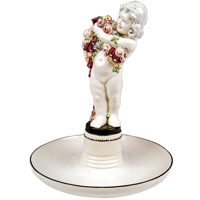 Large Art Nouveau Cherub Figurine by Carl Klimt, 1919 For Sale