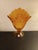 Glass 1970s Fenton Amber Scalloped Fan Vase For Sale - Image 7 of 7