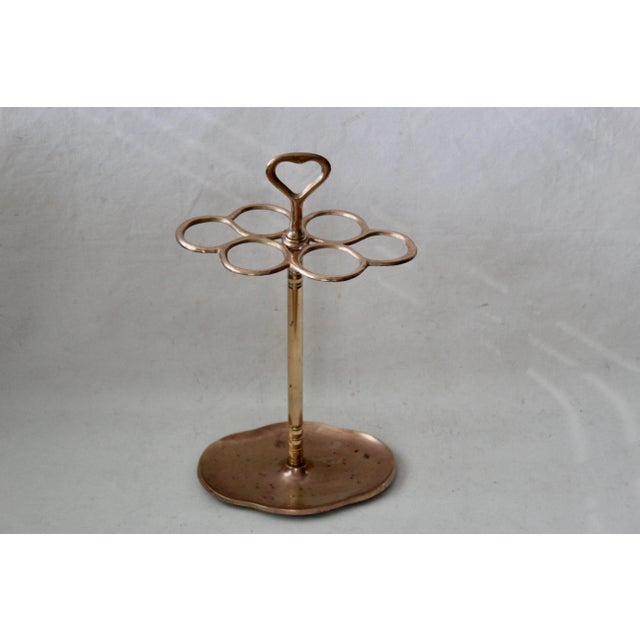 Mid-Century Modern Vintage Mid Century Six Ring Sectional Brass Umbrella Stand For Sale - Image 3 of 9