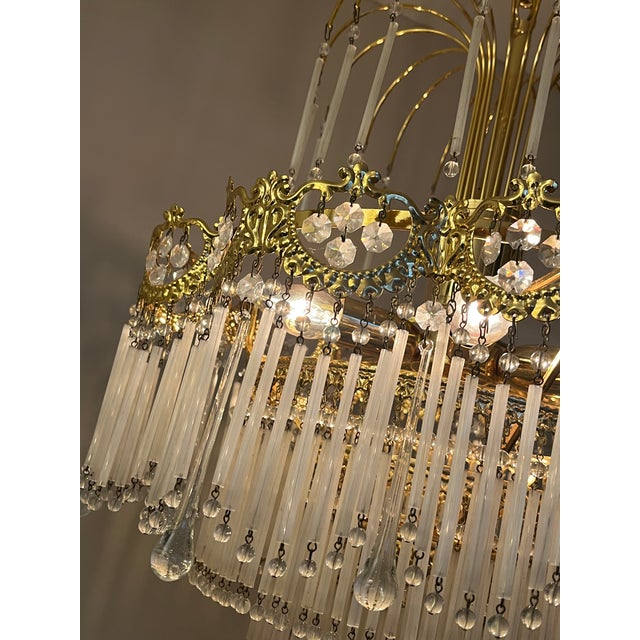 1980s Italian Opaline Rod Chandelier, 1980s For Sale - Image 5 of 15