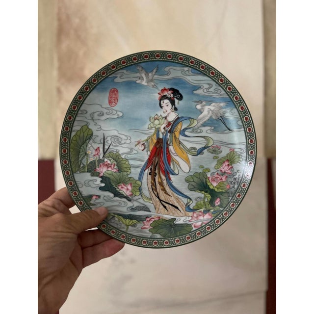 Early 19th Century Set of Four (4) Asian Decorative Playes of Asian Goddess For Sale - Image 9 of 9