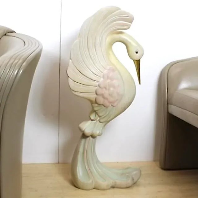Large Hand Carved Wooden Swan Sculpture | Floor Standing For Sale - Image 12 of 12