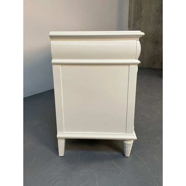1950s Louis XVI Style Painted Dresser, Mid Century Modern, Commode, Bronze, Off White For Sale - Image 5 of 10