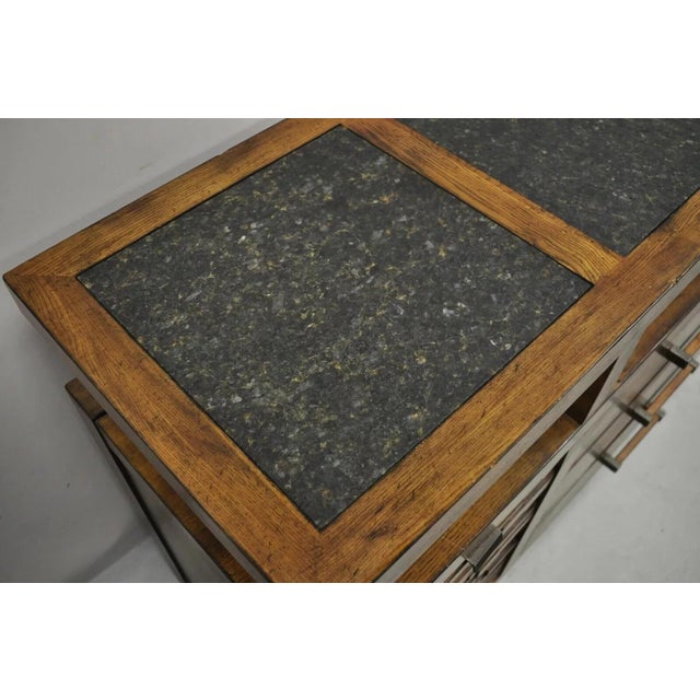 Schnadig Home Collections River Run Oak Sideboard Buffet Credenza W/ Granite Top For Sale - Image 11 of 12