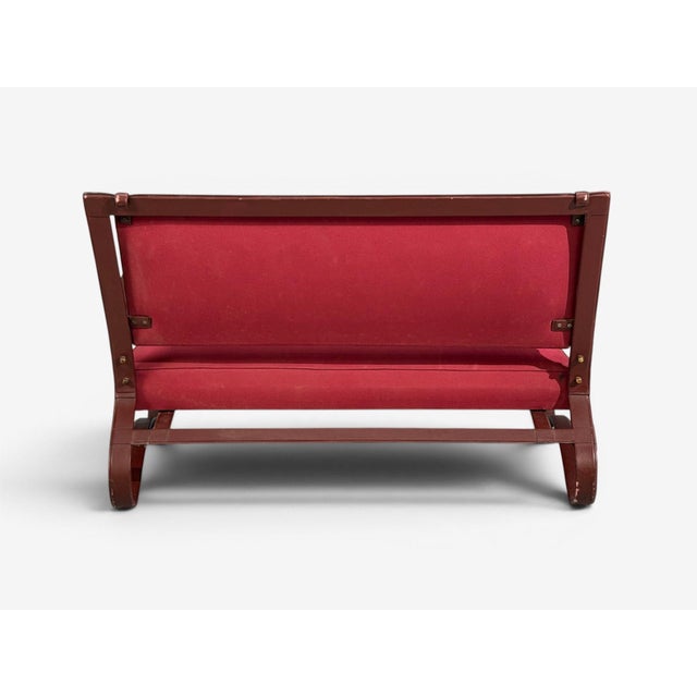 Jacques Adnet, Rare Settee, Leather, Steel, France, 1950s For Sale - Image 14 of 14