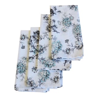 French Country Floral Toile Napkins 17" Square - Set of 4 For Sale