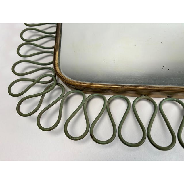 Mid-Century Modern Italian Brass Mirror by Gio Ponti, 1950s For Sale - Image 9 of 10