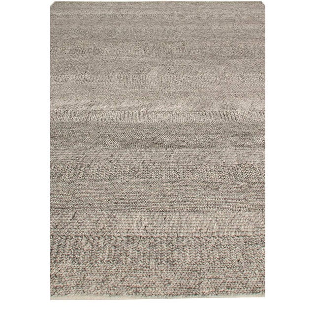 Contemporary Heathered Stone Flat-Weave Wool Rug by Doris Leslie Blau For Sale - Image 4 of 8