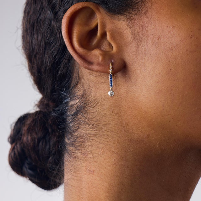 These elegant Art Deco style drop earrings are a beautifully balanced contemporary design inspired by the symmetry, color,...