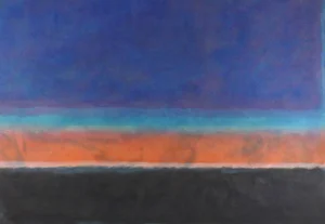 Night Horizon Abstract Mixed Media Painting