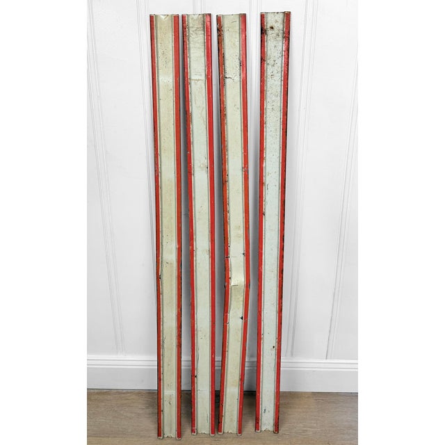 Coca Cola Bottling Co. Vintage Coca-Cola "Enjoy Coke" Metal Advertising Trim Sign - Set of 4 For Sale - Image 4 of 11