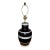 Mid 20th Century Danish Modern Studio Pottery Ceramic Lamp in Black and White Stripe Glaze For Sale