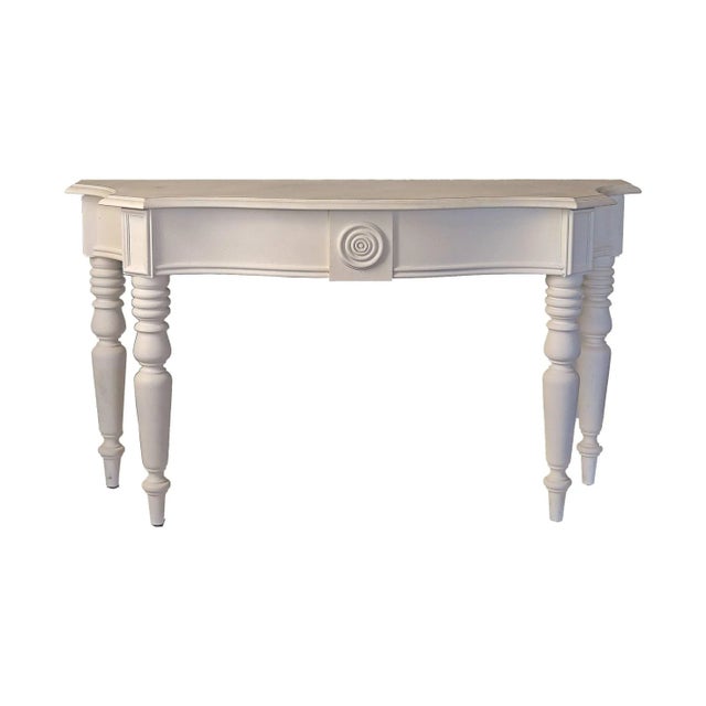 Wood Vintage Console Table in Magnolia White For Sale - Image 7 of 7