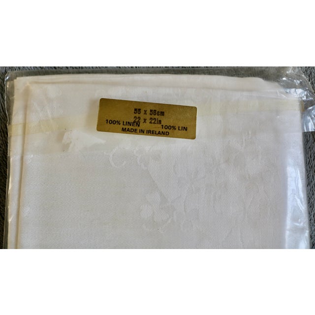 Ewart Liddell 100% Irish Linen Napkins 22x22 Inch in Shamrock Pattern - 2 Sets of 4 - Brand New made in Ireland in...