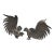 Pair of Vintage Brass Roosters For Sale
