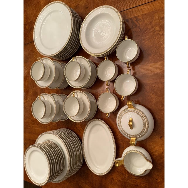 French Haviland & Co. Limoges “Albany” Greek Key French Porcelain For Sale - Image 3 of 6