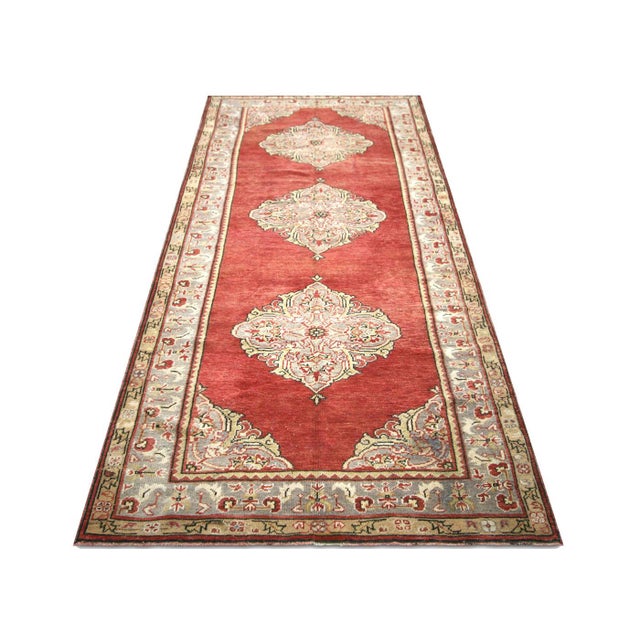 1960s 1960s Turkish Oushak Rug For Sale - Image 5 of 6