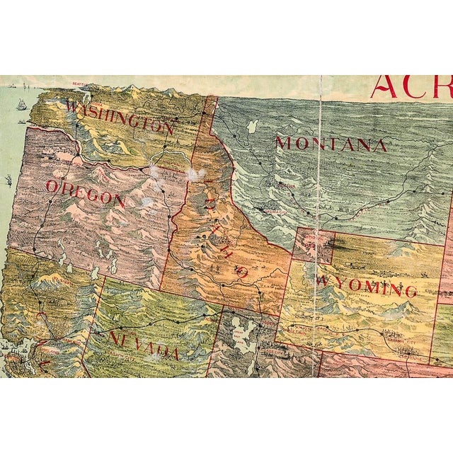 c. 1890s; Parker Brothers - Salem, MA Patent Feb. 16, 1892 - first-decade issue; large format lithograph U.S. map board. A...