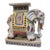 Vintage Ceramic Elephant Plant Stand - End Table - Gumps Style For Sale