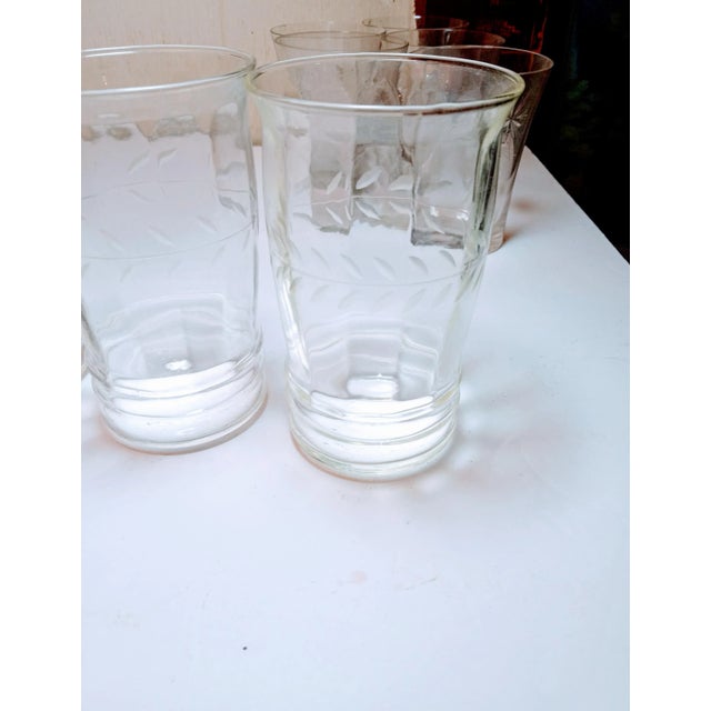 Mid-Century Modern 1960s Etched Laurel Anchor Hocking Glasses - Set of 3 For Sale - Image 3 of 5