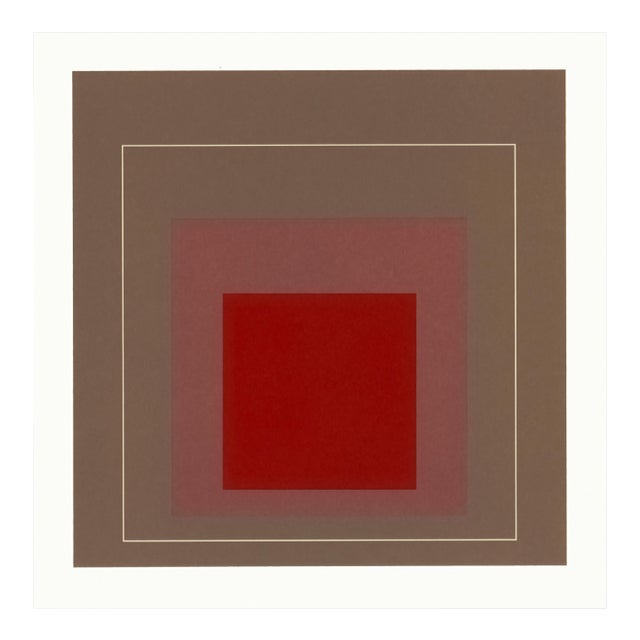 Original "White Line Squares" lithograph, from the rare exhibition catalog "Josef Albers : White Line Squares" printed in...