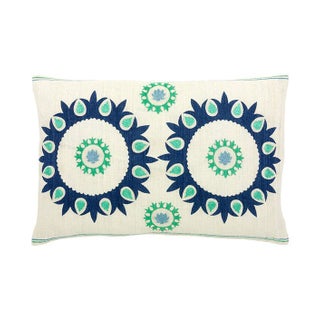 Fijian Small Indigo Decorative Pillow For Sale