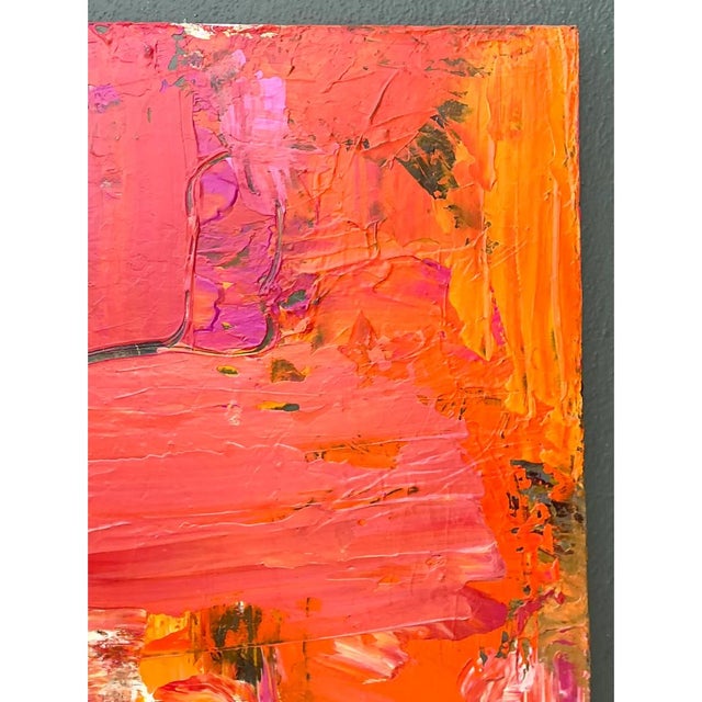 Vintage Abstract Expressionist Painting on Canvas For Sale In West Palm - Image 6 of 12