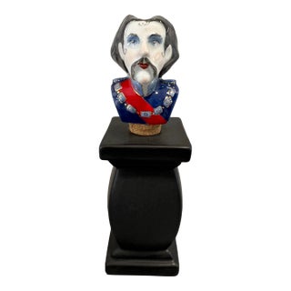 German Officer or Nobleman Porcelain Wine Stopper With Stand For Sale