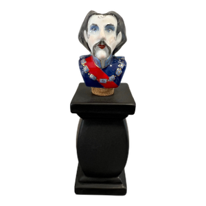 German Officer or Nobleman Porcelain Wine Stopper With Stand