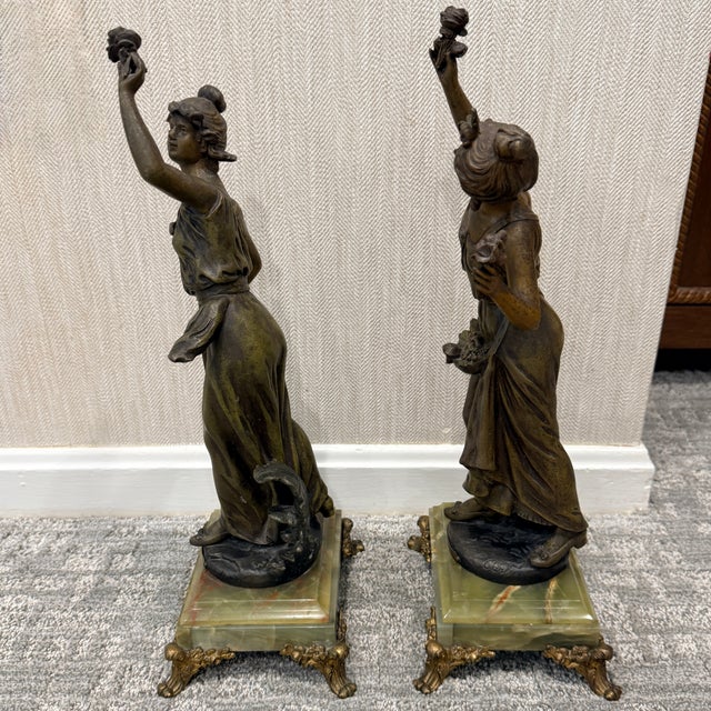Bronze Pair of Signed Emile Carlier Bronze Sculptures For Sale - Image 8 of 12