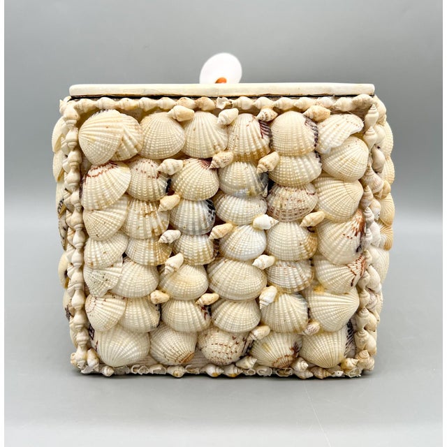 Wood Vintage Coastal Shell Box – Philippine Shellcraft Decorative Storage – Organic Modern / Boho Coastal For Sale - Image 7 of 18
