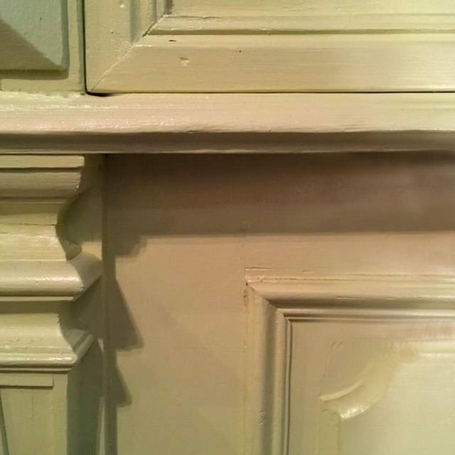 Yellow Wood Buffet with Yellow Glass Shelves, 1850 For Sale - Image 12 of 18