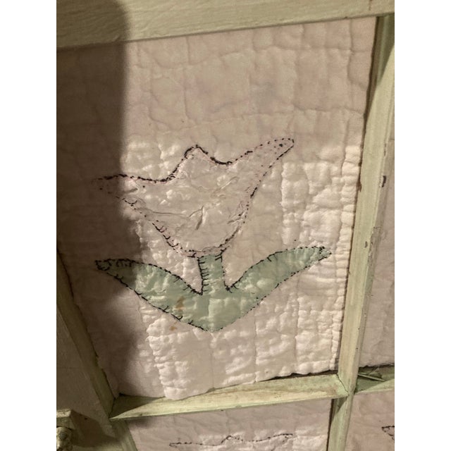 American Quilt in Adorable Quilt Craft and Window frame.1920-30 Quilt Put Into Older Window Frame for a Fun Room Decor. Shabby Chic Look. For Sale - Image 6 of 9