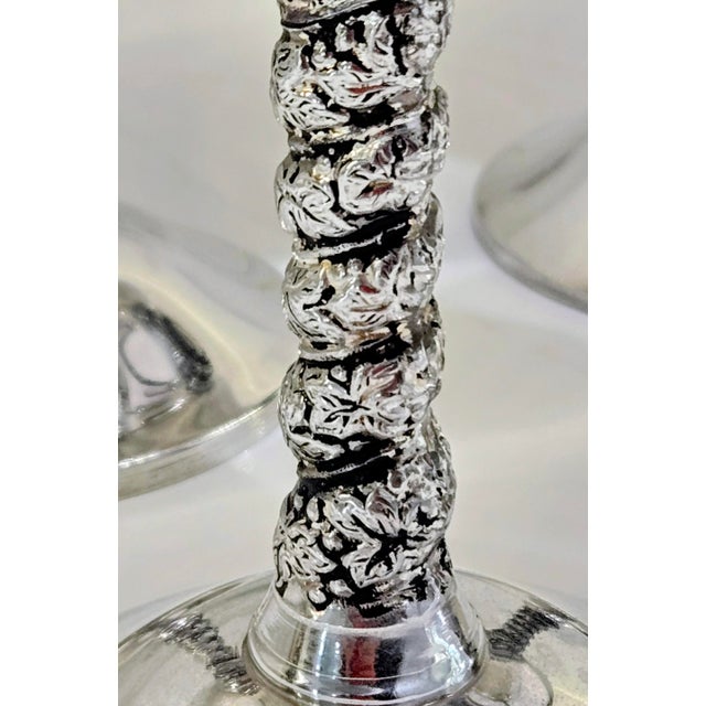 Vintage Plator Spain Silver-Plated Champagne Coupes With Grape Vine Twist Stems - Set of 4 For Sale In Dallas - Image 6 of 10