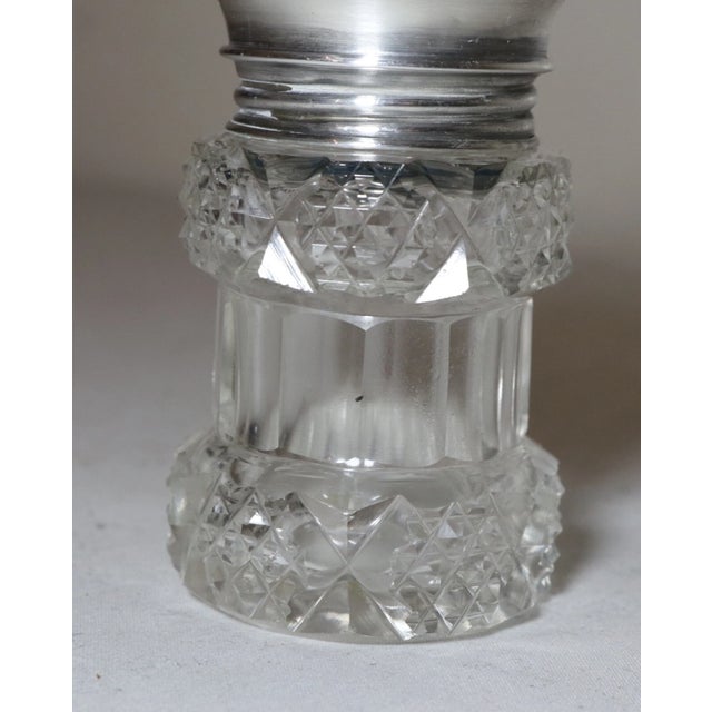 19th Century Antique Birmingham Blue Guilloche Enameling Sterling Silver Perfume Scent Bottle For Sale - Image 5 of 12